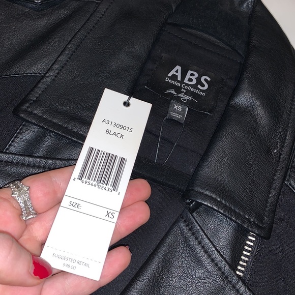 NWT ABS by Allen Schwartz Black and Silver Vest - Picture 2 of 7